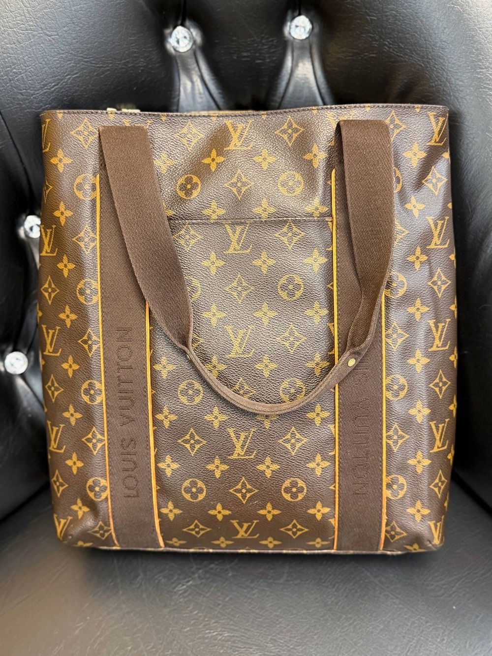 Authentic Louis Vuitton Monogram Cabas Bobur Tote Bag Brown